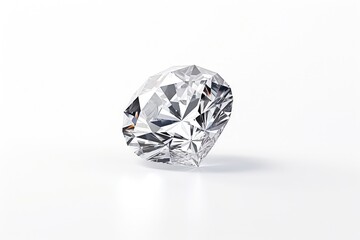 Sparkling Diamond Displayed On White Surface