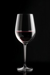 wine glass isolated on black background