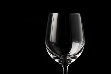 empty wine glass isolated on black background