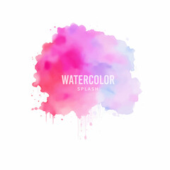 Abstract watercolor background with splashes, Pink splashes