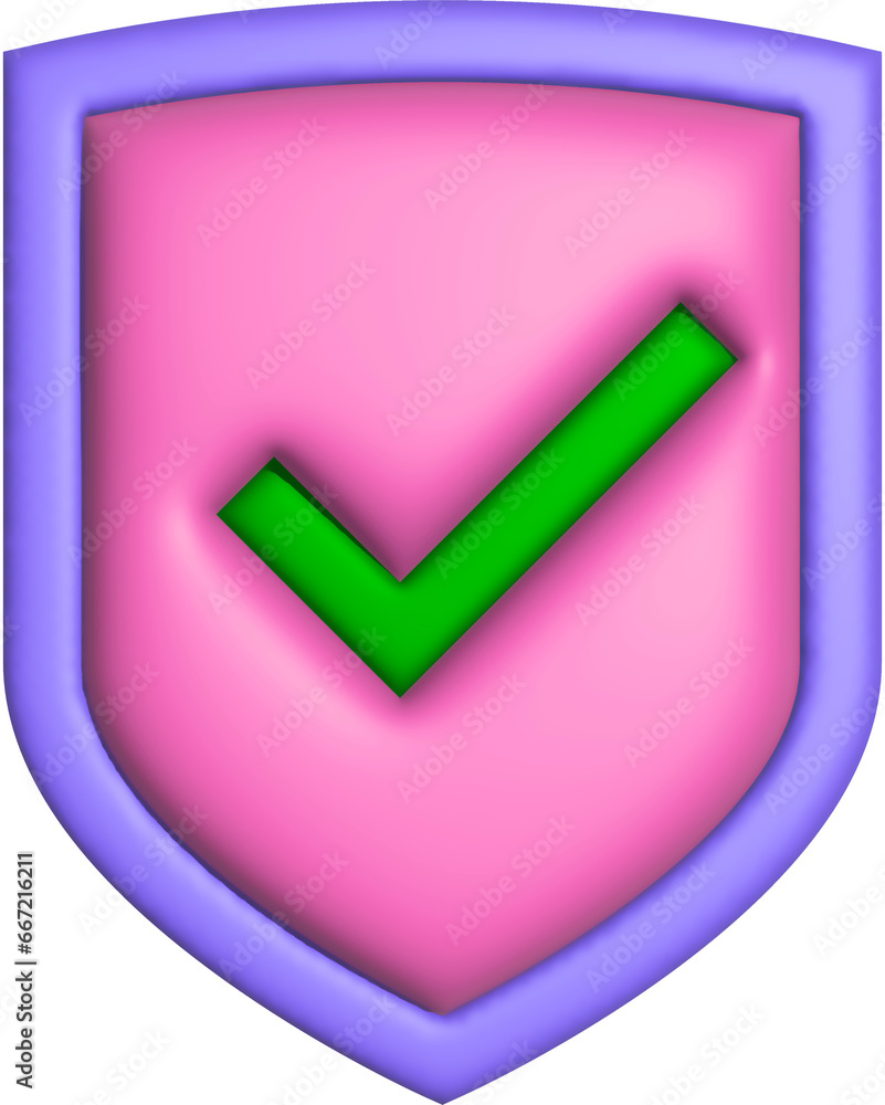 Poster 3d rendering shield icon. illustration with shadow isolated on white background.