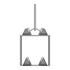 ship boat anchor cartoon. marine nautical, ocean chain, maritime metal ship boat anchor sign. isolated symbol vector illustration