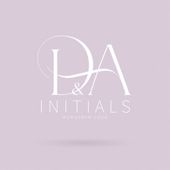DA Typography Initial Letter Brand Logo, DA letter logo