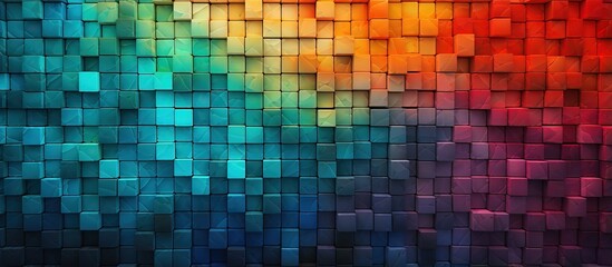 Pixel aesthetic tiled background with multicolored tiles