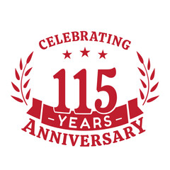115th anniversary celebration design template. 115 years vector and illustration.