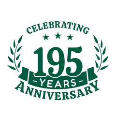 195th anniversary celebration design template. 195 years vector and illustration.