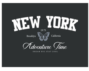 Naklejka premium butterfly design with college slogan vector