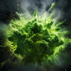 abstract green splash smoke background created with Generative Ai
