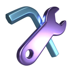 Screwdriver and wrench 3D Illustration Icon