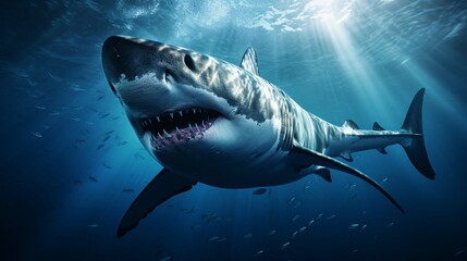 Great white shark underwater 