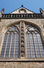 Beautiful stained glass window of the Basilica of Saint Servatius in Maastricht, Limburg, Netherlands