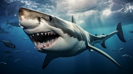 Great white shark underwater 