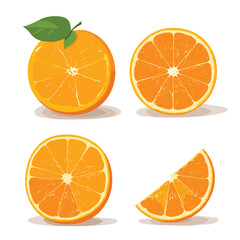 Zingy Citrus Charm Orange Vector Delight