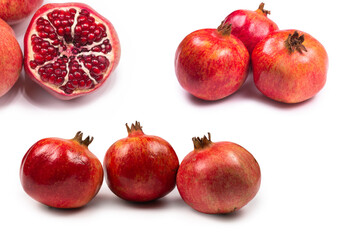 Sweet pomegranate isolated on white background.