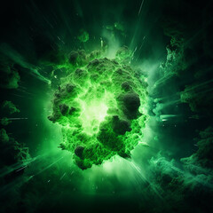 abstract green splash smoke background created with Generative Ai