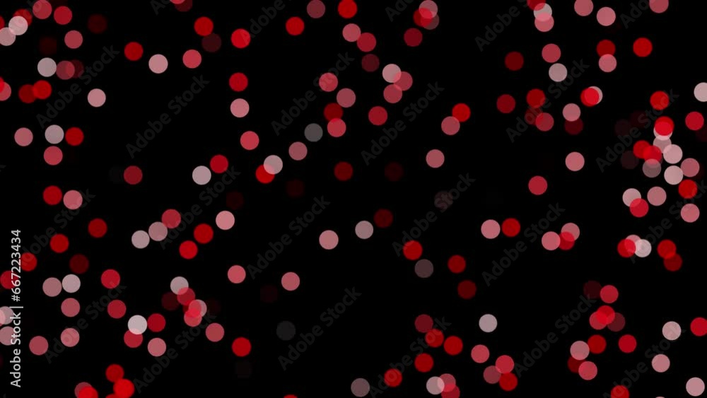 Poster red white circle shapes loop slow motion movement on black background.