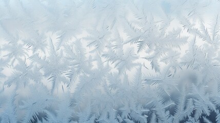 An up-close view of frost patterns on a window, nature's own intricate artwork.
