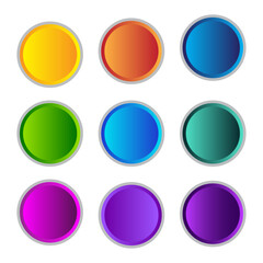 buttons for web vector set of web button collection gradient style colorful round buttons