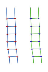 Blue and green twine ladders , on a transparent background