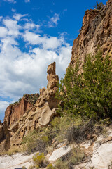 Bandelier National Monument near Los Alamos, New Mexico. The monument preserves the homes and territory of the Ancestral Puebloans of a later era in the Southwest