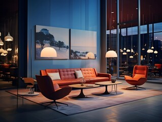 Modern living room interior. 3d rendering, 3d illustration.