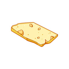 slice cheese cartoon. dairy piece, gourmet cut, snack milk slice cheese sign. isolated symbol vector illustration