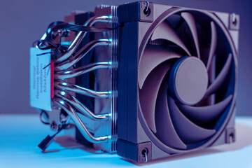 Computer fan. modern powerful cooler for cooling the CPU