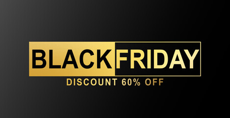 Black friday discount banner, flayer, poster template promotion. Vector illustrasion.
