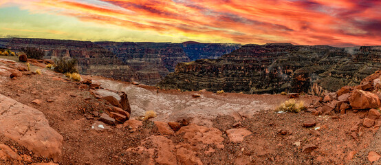 Panoramic and views of the Guano viewpoint in the Grand Canyon National Park of Colorado, in the...