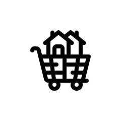 house trolley vector icon. real estate icon outline style. perfect use for logo, presentation, website, and more. simple modern icon design line style