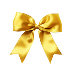 Yellow ribbon and bow with gold clip art