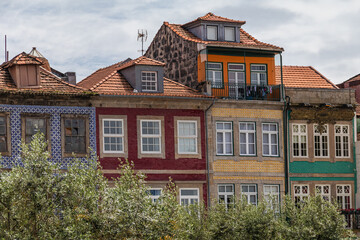 Colorful traditional architecture of the urban center of the city of Porto, Portugal