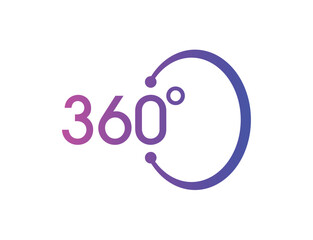 360 degree logo. 360 degree concept. 360 degrees for business, education, technology
