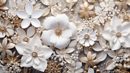 white and gold flowers