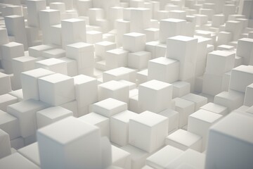 Abstract surface with white cubes. Generative AI