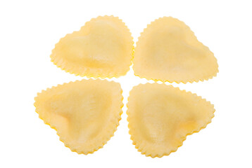 Italian ravioli with heart isolated