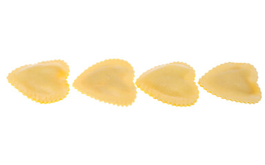 Italian ravioli with heart isolated