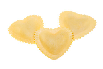 Italian ravioli with heart isolated