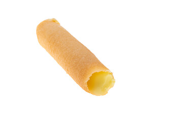 waffle rolls with lemon cream isolated