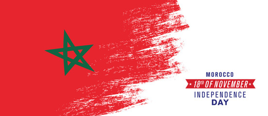 Morocco happy independence day greeting card, banner vector illustration