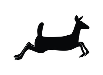 Silhouette of a deer. jumping and running deer. 