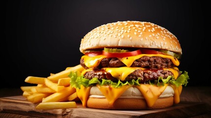Double Cheeseburger and Fries on Fleek: A Fast Food Feast