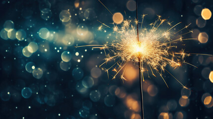 Fototapeta premium Sparkling light on bokeh background. Generative AI