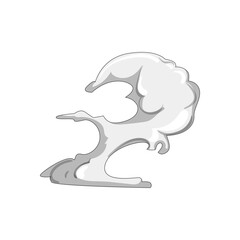 dust smoke cloud cartoon. air environment, black light, smog gas dust smoke cloud sign. isolated symbol vector illustration