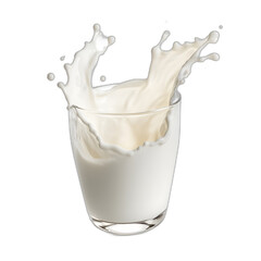 Milk isolated on transparent or white background