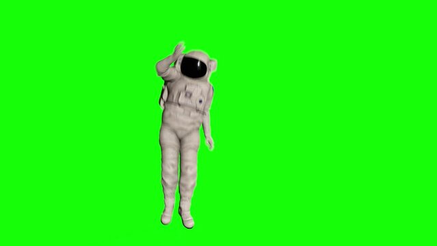astronaut is going to mars is dancing and jumping around