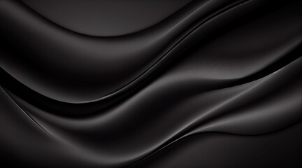 Fototapeta premium Black luxury satin fabric, high end fashion drapery elegant textile