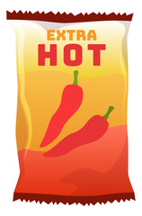 Extra hot snack pack. Spicy food wrapping