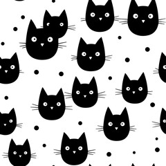 seamless pattern with cats