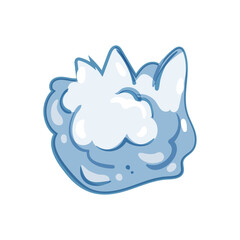 cold snowball cartoon. round ball, throw frozen, fun weather cold snowball sign. isolated symbol vector illustration